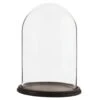 Clayre & Eef Stolp Ø 23x31 Cm Bruin Hout Glas Rond Glazen Stolp -Meubels Voor Thuis 10012909