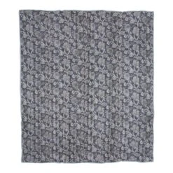 Mica Decorations Bloemen Plaid 130 X 150 Cm - Zwart