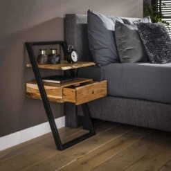 Hoyz - Nachtkastje Lean - Zwart|Bruin - 45x35x77 10 Hoyz - Nachtkastje Lean - Zwart|Bruin - 45x35x77 -Meubels Voor Thuis 10022880