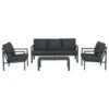 Garden Impressions Durban Loungeset 4-delig - Zwart -Meubels Voor Thuis 10045984