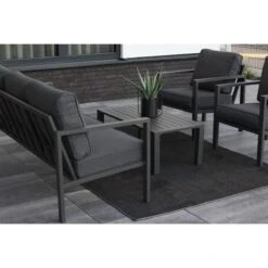 Garden Impressions Durban Loungeset 4-delig - Zwart -Meubels Voor Thuis 10045989
