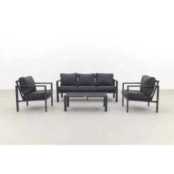 Garden Impressions Durban Loungeset 4-delig - Zwart -Meubels Voor Thuis 10046008