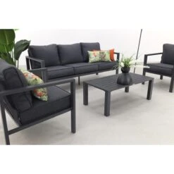Garden Impressions Durban Loungeset 4-delig - Zwart -Meubels Voor Thuis 10046017