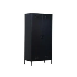 MaximaVida Finn Kleding Lockerkast Met 4 Schappen Zwart -Meubels Voor Thuis 10047327