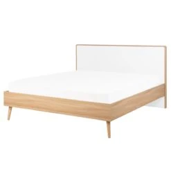 Beliani-SERRIS-Tweepersoonsbed LED-Wit-140 X 200 Cm-Vezelplaat -Meubels Voor Thuis 10047920