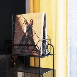 QUVIO Boeken & Tijdschriften Organizer Ruitjes Staal - Zwart -Meubels Voor Thuis 10063890