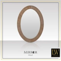 LW Collection Wandspiegel 56x76cm Ovaal Hout -Meubels Voor Thuis 10066212