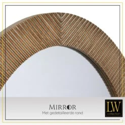 LW Collection Wandspiegel 56x76cm Ovaal Hout -Meubels Voor Thuis 10066217