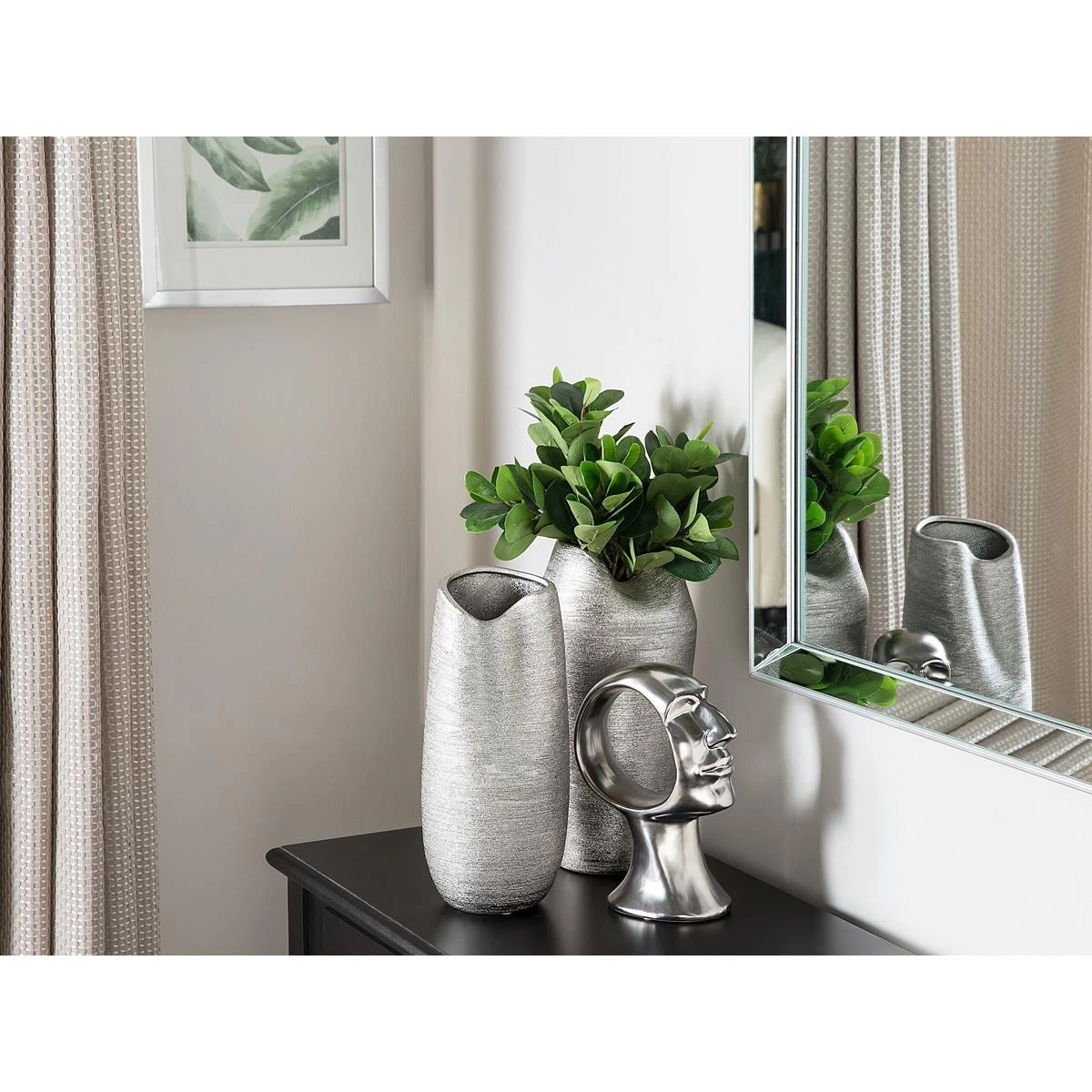 Beliani - TAXILA - Decofiguur - Zilver - Keramiek 4 Beliani - TAXILA - Decofiguur - Zilver - Keramiek - Afbeelding 2