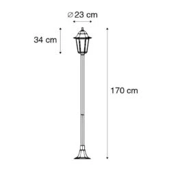 QAZQA Smart Staande Buitenlamp Zwart 170cm Incl. Wifi ST64 - New -Meubels Voor Thuis 10084103