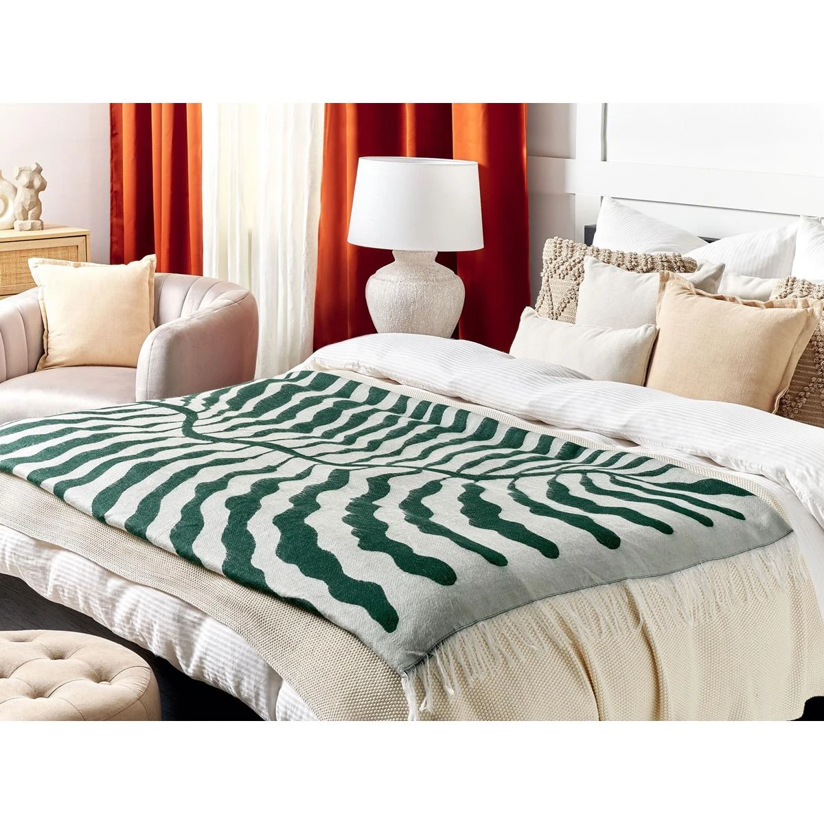 Beliani - BARTAR - Plaid - Groen - 130 X 170 Cm - Acryl 4 Beliani - BARTAR - Plaid - Groen - 130 X 170 Cm - Acryl - Afbeelding 2