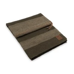 Knit Factory Roxx Gebreid Plaid - Woondeken - Groen|Olive - 160x130 Cm