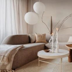 BePureHome Sloping Hoekbank Links – Naturel Melange -Meubels Voor Thuis 10159784