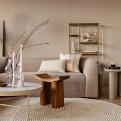 BePureHome Sloping Hoekbank Links – Naturel Melange -Meubels Voor Thuis 10159789