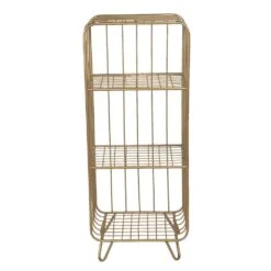 Clayre & Eef Nachtkastje 37x29x90 Cm Goudkleurig Ijzer Rechthoek