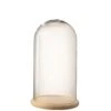 J-Line Stolp Rond Hout Glas Lichtbruin Small -Meubels Voor Thuis 10174315