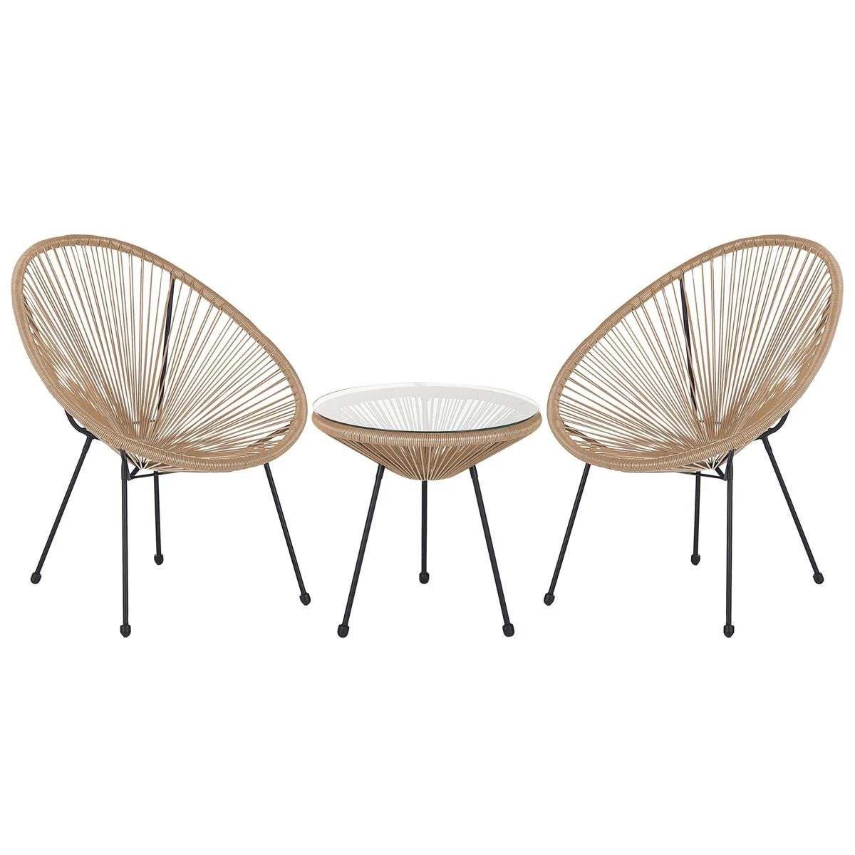 Beliani - ACAPULCO - Bistroset Voor 2 - Natuurlijk - PE Rotan 3 Beliani - ACAPULCO - Bistroset Voor 2 - Natuurlijk - PE Rotan