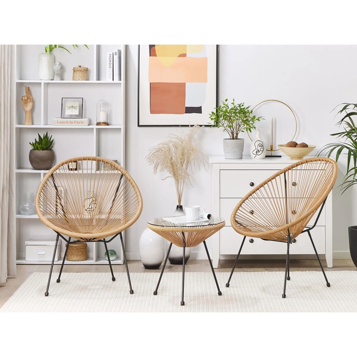 Beliani - ACAPULCO - Bistroset Voor 2 - Natuurlijk - PE Rotan 4 Beliani - ACAPULCO - Bistroset Voor 2 - Natuurlijk - PE Rotan - Afbeelding 2