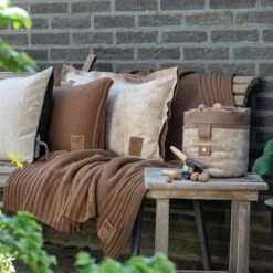 Knit Factory Uni Gebreid Plaid - Woondeken - Antraciet - 160x130 Cm -Meubels Voor Thuis 10176158