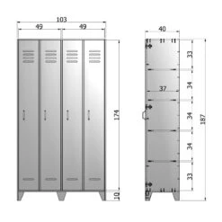 Woood Stijn Lockerkast 2 Deurs -Meubels Voor Thuis 10190312