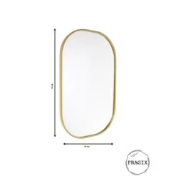 Fragix Iris Spiegel Ovaal - Goud - Metaal - 80x50 -Meubels Voor Thuis 10214478