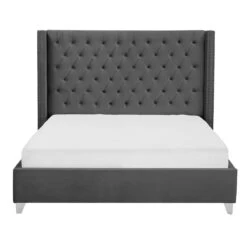 Beliani - LUBBON - Tweepersoonsbed - Grijs - 160 X 200 Cm - Fluweel 16 Beliani - LUBBON - Tweepersoonsbed - Grijs - 160 X 200 Cm - Fluweel -Meubels Voor Thuis 10224676
