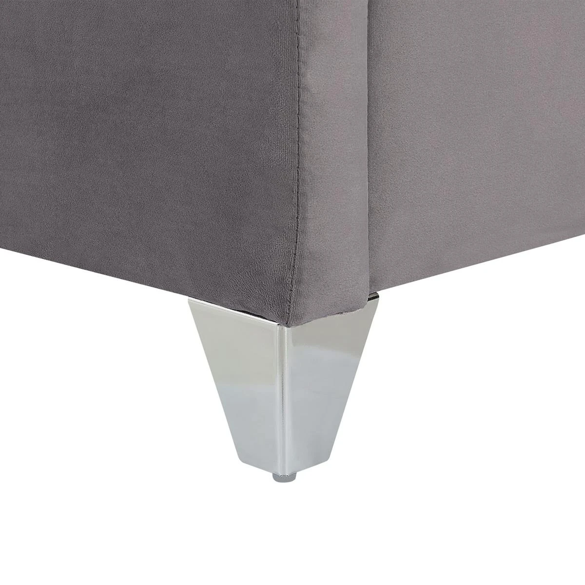 Beliani - LUBBON - Tweepersoonsbed - Grijs - 160 X 200 Cm - Fluweel 9 Beliani - LUBBON - Tweepersoonsbed - Grijs - 160 X 200 Cm - Fluweel - Afbeelding 7