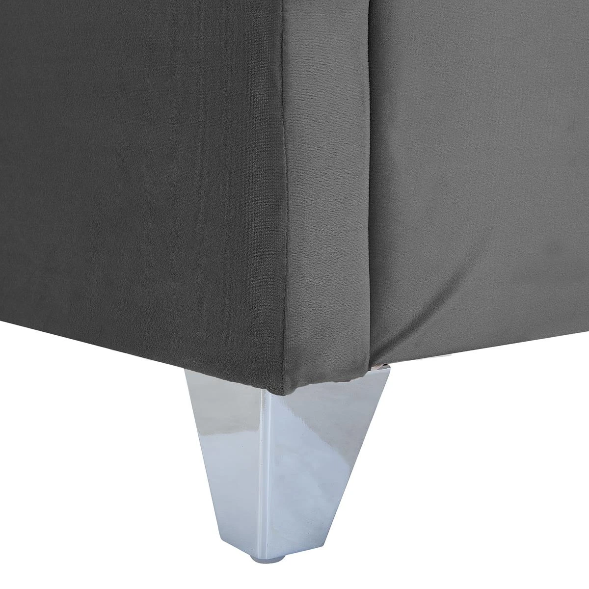 Beliani - LUBBON - Tweepersoonsbed - Grijs - 160 X 200 Cm - Fluweel 12 Beliani - LUBBON - Tweepersoonsbed - Grijs - 160 X 200 Cm - Fluweel - Afbeelding 10