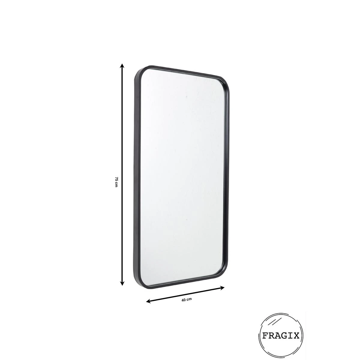 Fragix Boston Wandspiegel Rechthoekig 75x40cm Zwart 7 Fragix Boston Wandspiegel Rechthoekig 75x40cm Zwart - Afbeelding 5