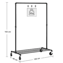ACAZA Kledingrek Zwart -Meubels Voor Thuis 10239887