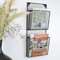 LOFT42 Maggy Gaas Tijdschriftenrek Large - Metaal - Zwart - 2 Vaks -Meubels Voor Thuis 10260578