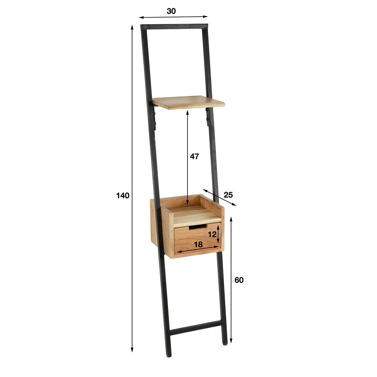 Duverger Duplex - Nachtkastje - Acacia - Naturel - 1 Lade - Hoog - 10 Duverger Duplex - Nachtkastje - Acacia - Naturel - 1 Lade - Hoog - - Afbeelding 8