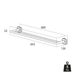 Tiger Carv Handdoekrek Dubbel - Zwart -Meubels Voor Thuis 10313694