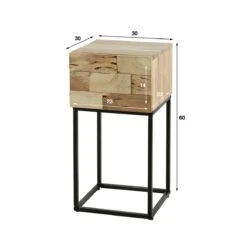 Duverger Industry Sandblast - Nachtkastje - XS - Massief Acacia - 1 -Meubels Voor Thuis 10316287