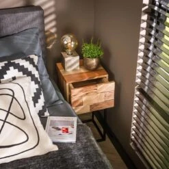 Duverger Industry Sandblast - Nachtkastje - XS - Massief Acacia - 1 -Meubels Voor Thuis 10316296