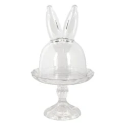 Clayre & Eef Stolp Ø 14x23 Cm Glas Konijn Glazen Stolp -Meubels Voor Thuis 10318510