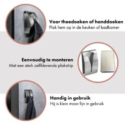 QUVIO Handdoekenhouder Zelfklevend RVS - Set Van 2 -Meubels Voor Thuis 10332142