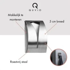 QUVIO Handdoekenhouder Zelfklevend RVS - Set Van 2 -Meubels Voor Thuis 10332613