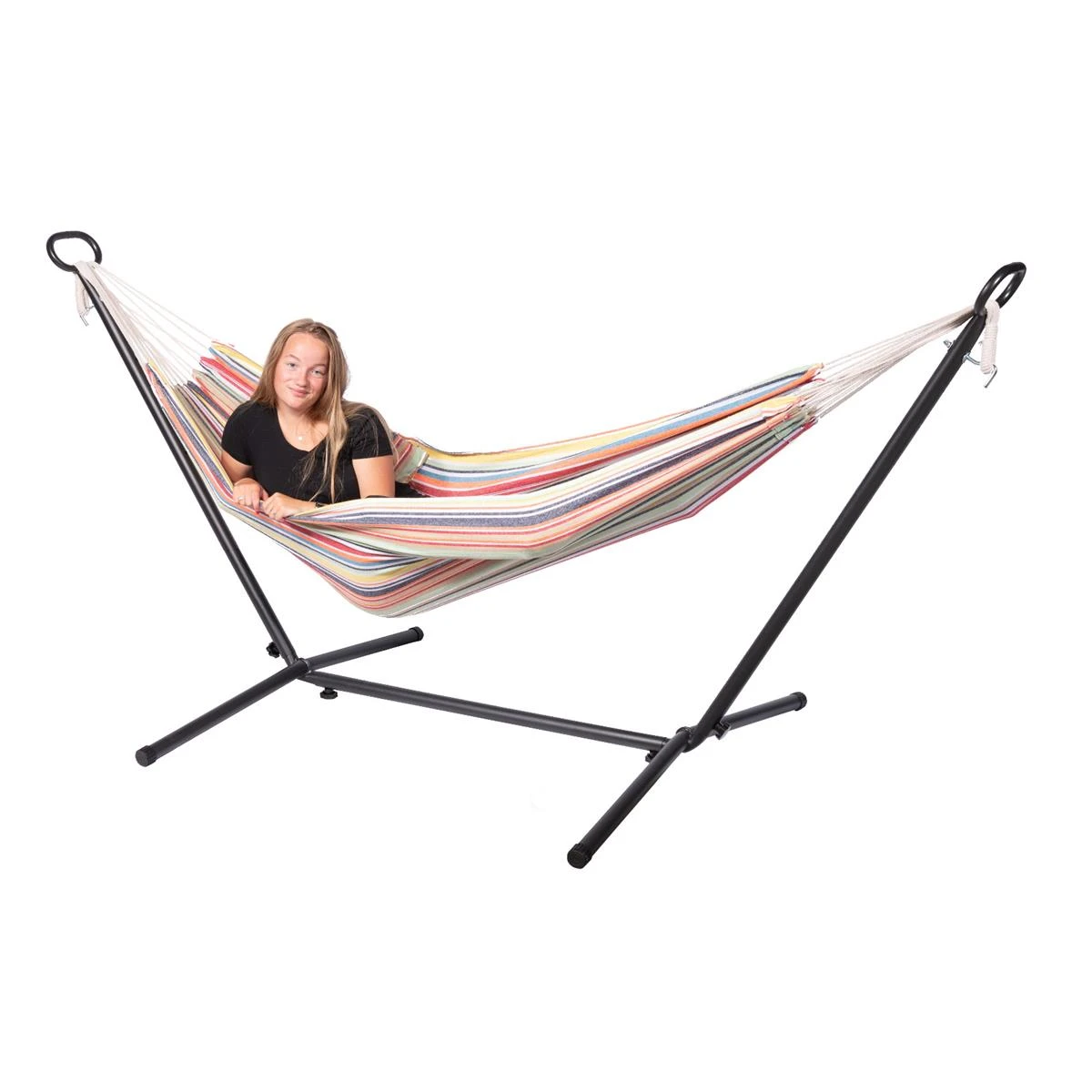 123Hammock Hangmat Eénpersoons Minorca Single Veelkleurig 4 123Hammock Hangmat Eénpersoons Minorca Single Veelkleurig - Afbeelding 2