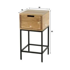 Duverger Smooth - Nachtkastje - Vierkant - Massief Acacia - 1 Lade - -Meubels Voor Thuis 10360383