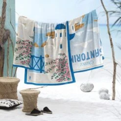 Seahorse Strandlaken Santorini - 90x170 Cm - Blue -Meubels Voor Thuis 10371808