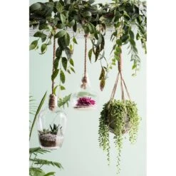 Mica Decorations Fittonia Kunst Hangplant In Pot - H80 Cm - Groen -Meubels Voor Thuis 10384026