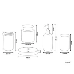 Beliani - AMARGA - Badkamerset - Groen - Glas -Meubels Voor Thuis 10402963