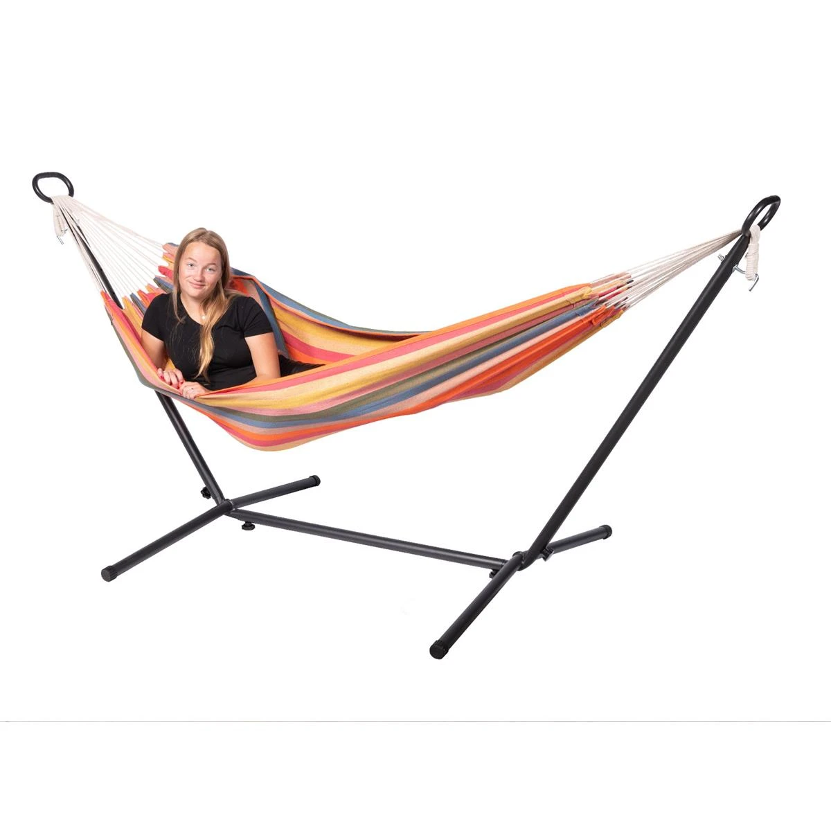 123Hammock Hangmat Eénpersoons Gomera Single Veelkleurig 4 123Hammock Hangmat Eénpersoons Gomera Single Veelkleurig - Afbeelding 2