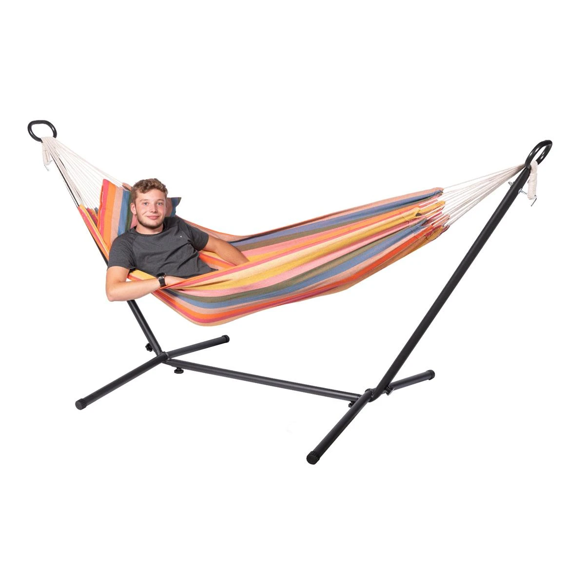 123Hammock Hangmat Eénpersoons Gomera Single Veelkleurig 5 123Hammock Hangmat Eénpersoons Gomera Single Veelkleurig - Afbeelding 3