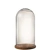 J-Line Stolp Rond Hout Glas Bruin Small -Meubels Voor Thuis 10434283