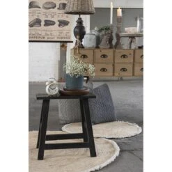 Clayre & Eef Bloempot 13 Cm Blauw Keramiek Rond Bloempot Binnen -Meubels Voor Thuis 10434533