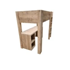 Wood4you - Hoogslaper Noortje Bed Met Bureau Detroit Steigerhout -Meubels Voor Thuis 10435408