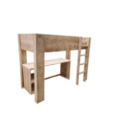 Wood4you - Hoogslaper Noortje Bed Met Bureau Detroit Steigerhout -Meubels Voor Thuis 10435410