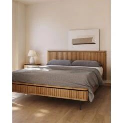 Kave Home - Licia Bed Van Massief Mangohout En Zwart Gelakt Metaal, -Meubels Voor Thuis 10440285